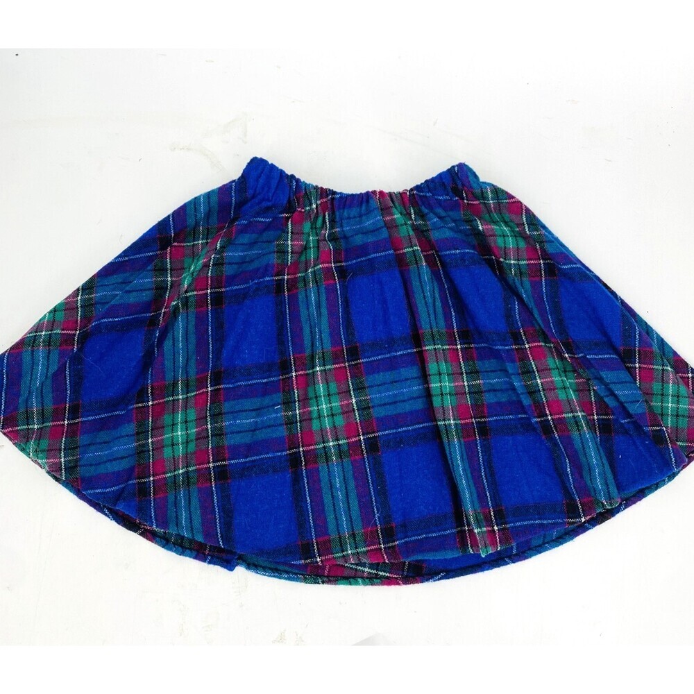 Vintage Girl’s Puzzles Plaid Circle Skirt Girl's Size 4 Made in USA Flannel